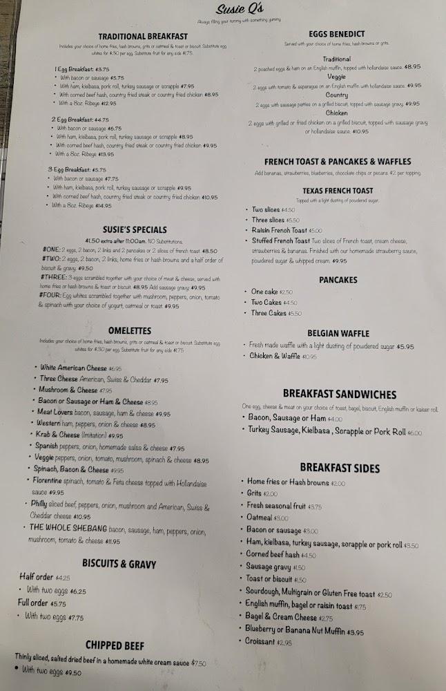 Susie Q’s Menu image 2